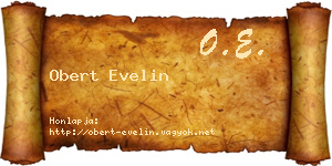 Obert Evelin névjegykártya